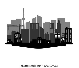 City Vector black and white