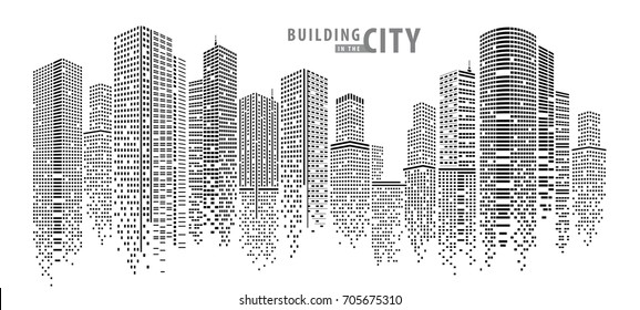 City Vector Building Night City Skyline Stock Vector (Royalty Free ...