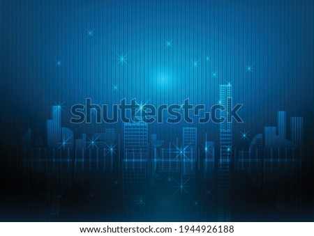 City vector cityscape with space and neon light effect Cutting edge technology Science and technology Abstract Hi Tech Digital City Template For Banner Background.