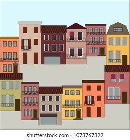 City vector design, house architecture