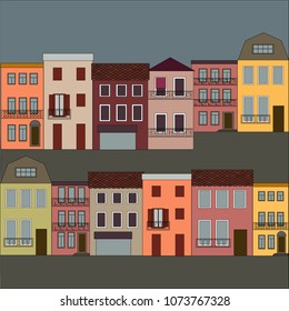 City vector design, house architecture