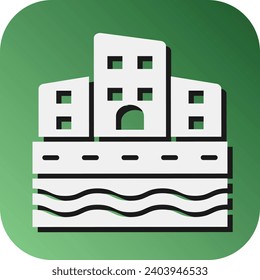 City Vector Glyph Gradient Background Icon For Personal And Commercial Use.
