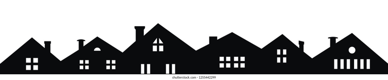 city, vector icon, background, black and white silhouette