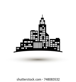 City. Vector icon. Black and white symbol