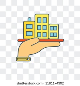 City vector icon isolated on transparent background, City logo concept