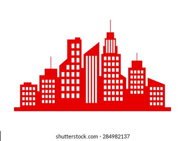 City vector icon on white background