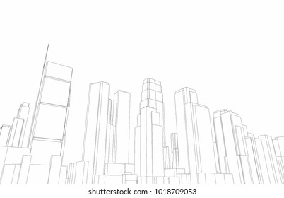 City Architecture 3d Illustration Stock Illustration 1018829752 ...