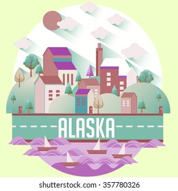 City vector illustration - ALASKA