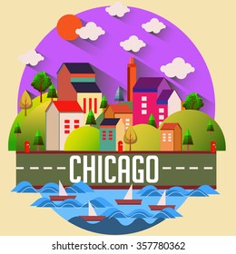 City vector illustration - CHICAGO