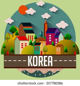 City vector illustration - KOREA