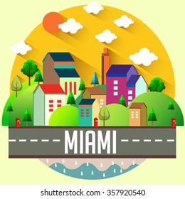 City vector illustration - MIAMI