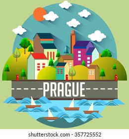 City vector illustration - PRAGUE
