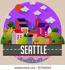 City vector illustration - SEATTLE