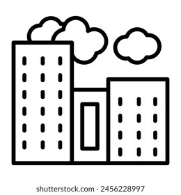 City Vector Line Icon Design