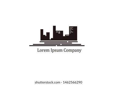 city ​​settlement vector logo illustration