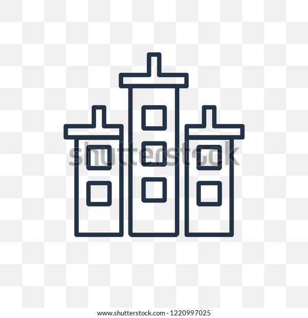 City vector outline icon isolated on transparent\
background, high quality linear City transparency concept can be\
used web and mobile