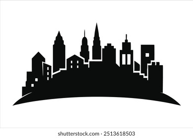 City vector silhouette illustration structure cityscape