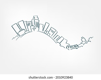 city vector sketch isolated simple design element