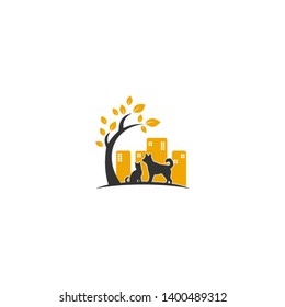 City Veterinary logo design vector