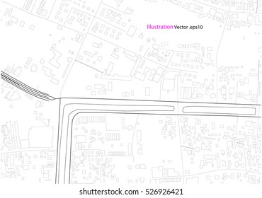 city view, architecture drawing, map abstract, illustration vector