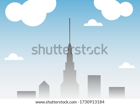 City view, highest point of the buildings up the the sky
