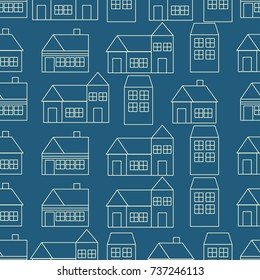 city view ornament seamless pattern. vector illustration