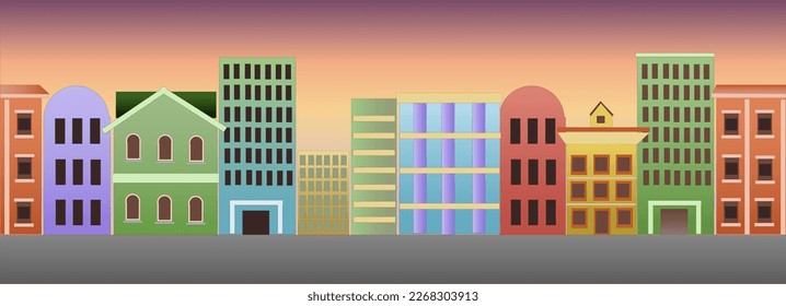 City View Panorama Game Background Vector