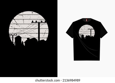 City view retro t shirt design