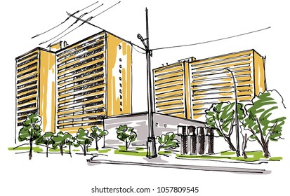 City view  sketch
