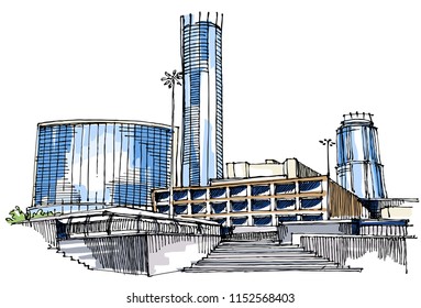 City view sketch