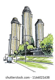 City view sketch