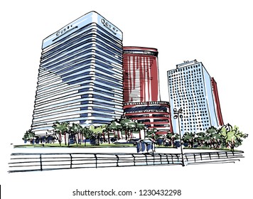 City view sketch