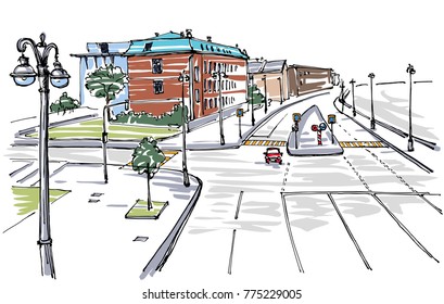 City view sketch