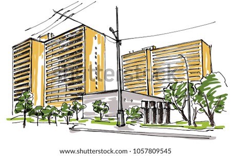 City view  sketch