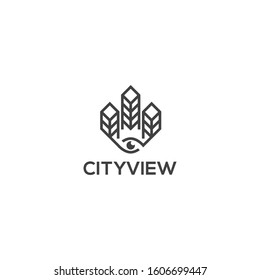 City view, town vision. Vector logo icon template