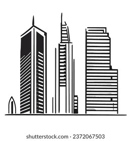City view. Urban landscape, skyscrapers, building