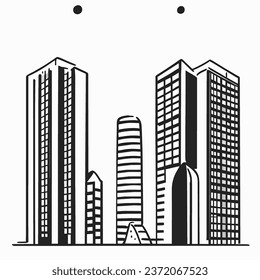 City view. Urban landscape, skyscrapers, building