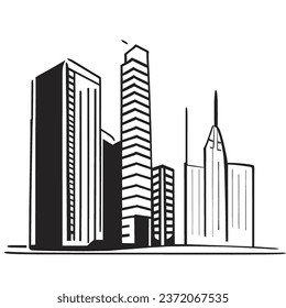 City view. Urban landscape, skyscrapers, building