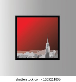CITY VIEW WALL DECORATION VECTOR ILLUSTRATION HAND DRAWN / WALL DECOR / WALL STICKER / WALL PAINTING