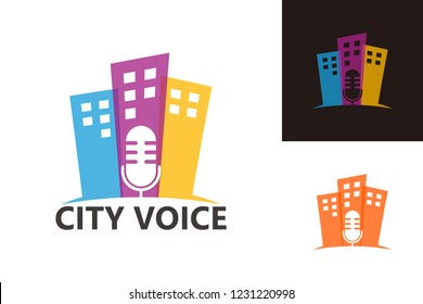 City Voice Logo Template Design Vector, Emblem, Design Concept, Creative Symbol, Icon
