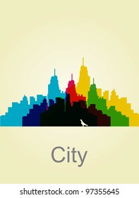 The city wall. abstract illustration. Vector Background