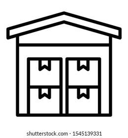 City warehouse icon. Outline city warehouse vector icon for web design isolated on white background