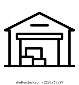City warehouse icon outline vector. Trailer port. Export ship