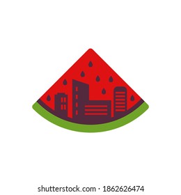 City Watermelon Logo, Vektorvorlage, Creative Watermelon Logo Design Konzepte