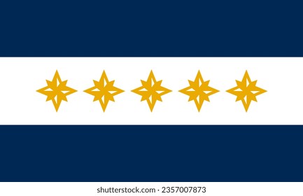 City Wheeling flag vector illustration isolated on background. Town in West Virginia. USA city symbol. United States of America town emblem banner.