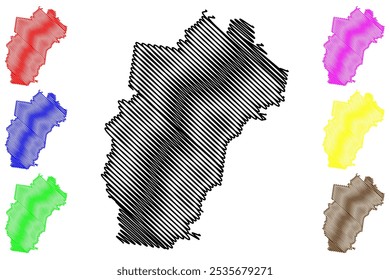 Cidade de Whittlesea (Comunidade da Austrália, estado de Victoria, Vic) mapa ilustração vetorial, esboço rabisco Mapa de Whittlesea