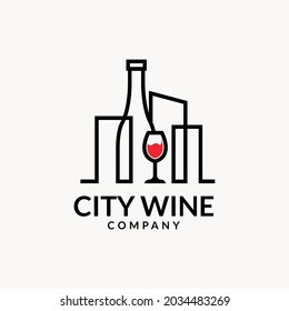 city wine logo concept design vector illustration