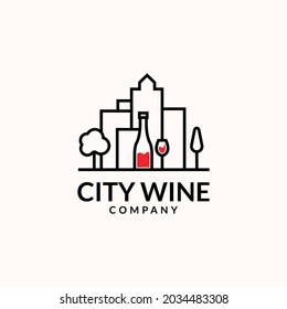 city wine logo concept design vector illustration