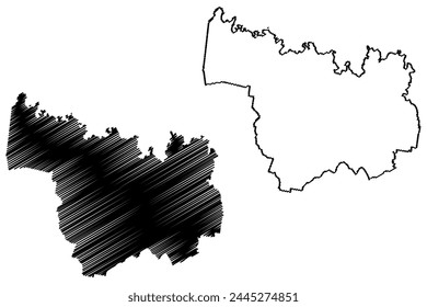 City of Wodonga (Commonwealth of Australia, Victoria state, Vic) map vector illustration, scribble sketch Wodonga City Council map