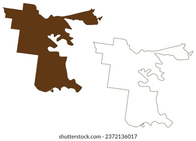 City of Yarra (Commonwealth of Australia, Victoria state, Vic) map vector illustration, scribble sketch Yarra map